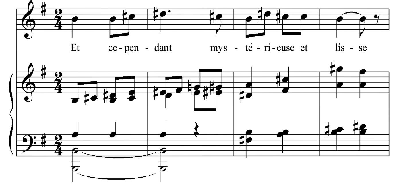 Figure 17 : Claude Debussy, <em>Pierrot</em>, m.31-34.
