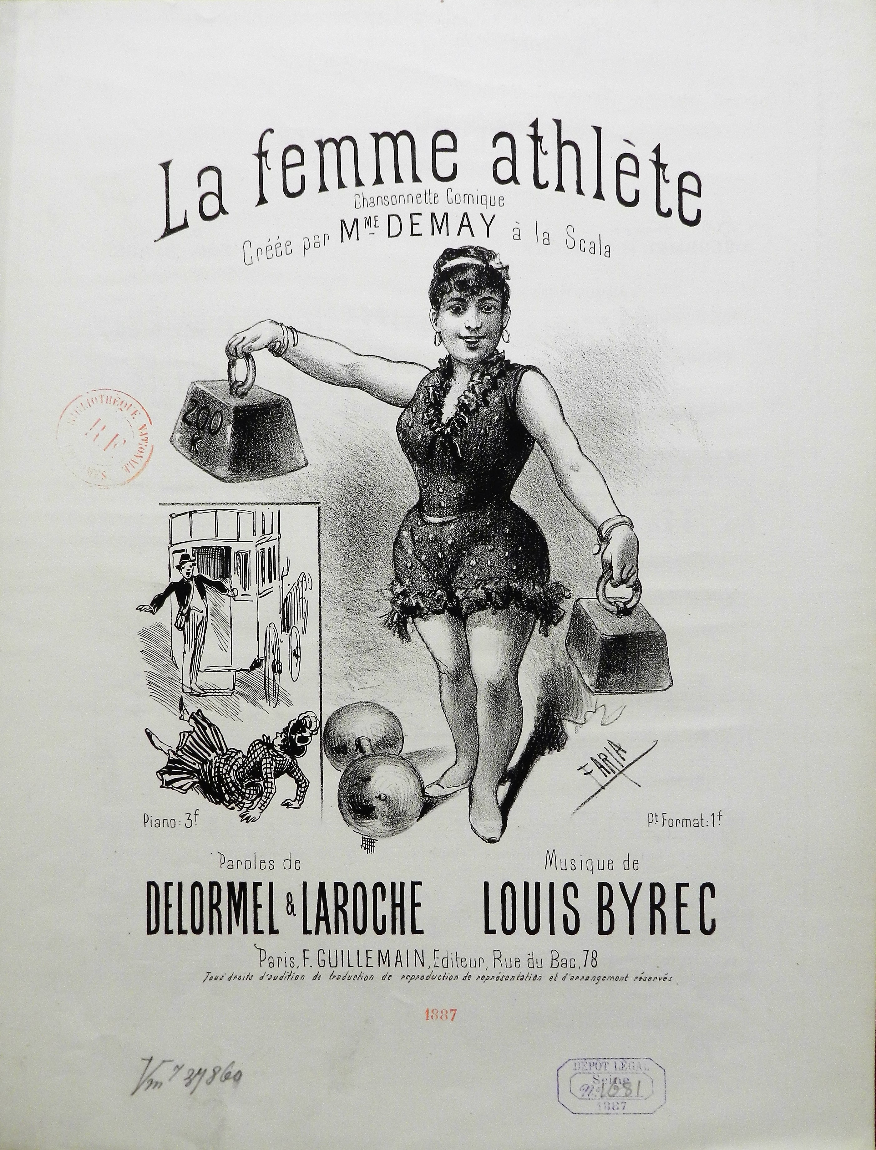 Figure 4 : Cândido de Faria (1849-1911), couverture de La femme athlète (Paris, F. Guillemain, [1887]). Source : BnF.