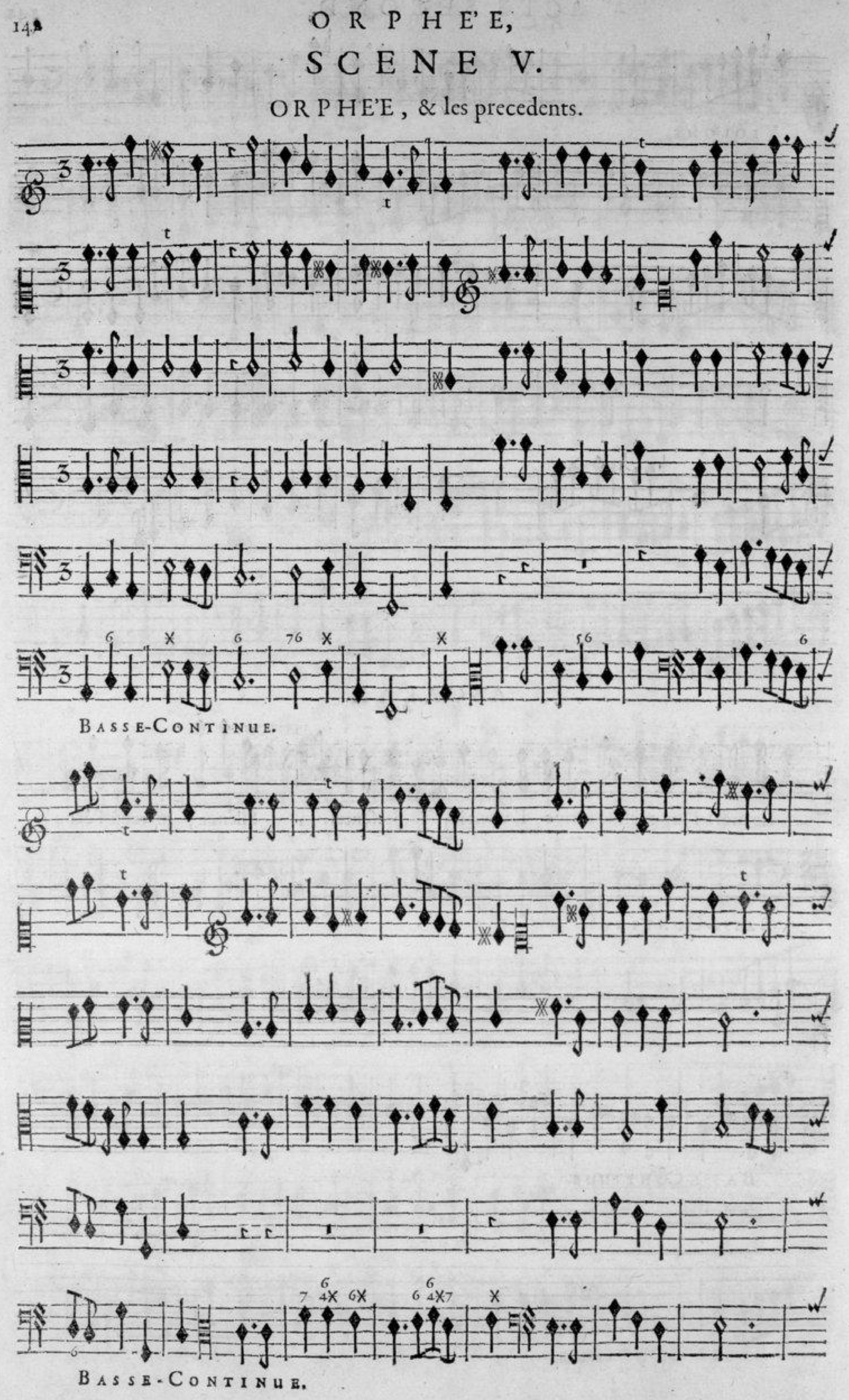 Annexe 3: Lully / Du Boullay, <em>Orphée</em> (1690), II, 5, mesures 1-16.