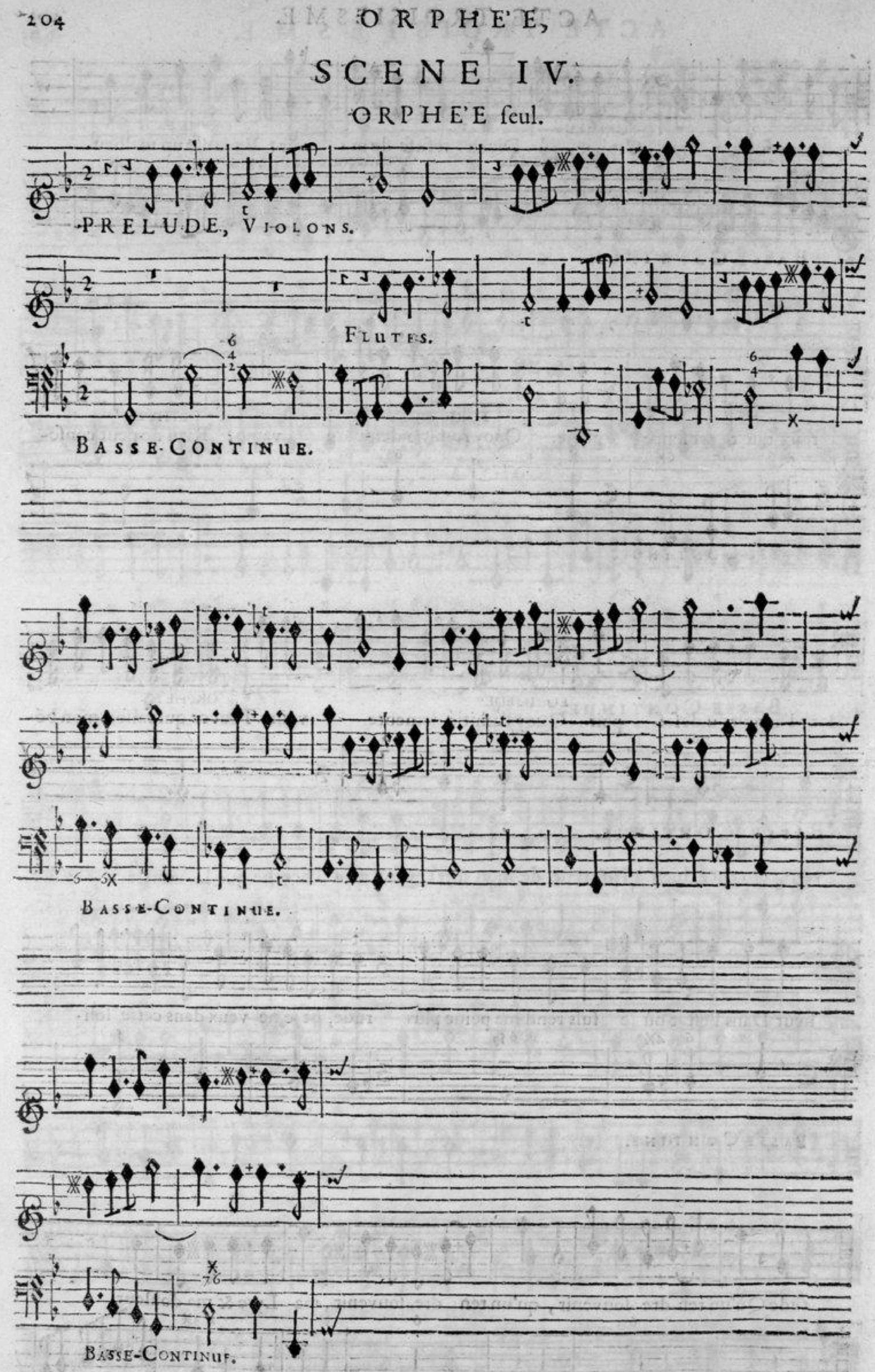 Annexe 4 : Lully / Du Boullay, <em>Orphée</em> (1690), III, 4, mesures 1-14.